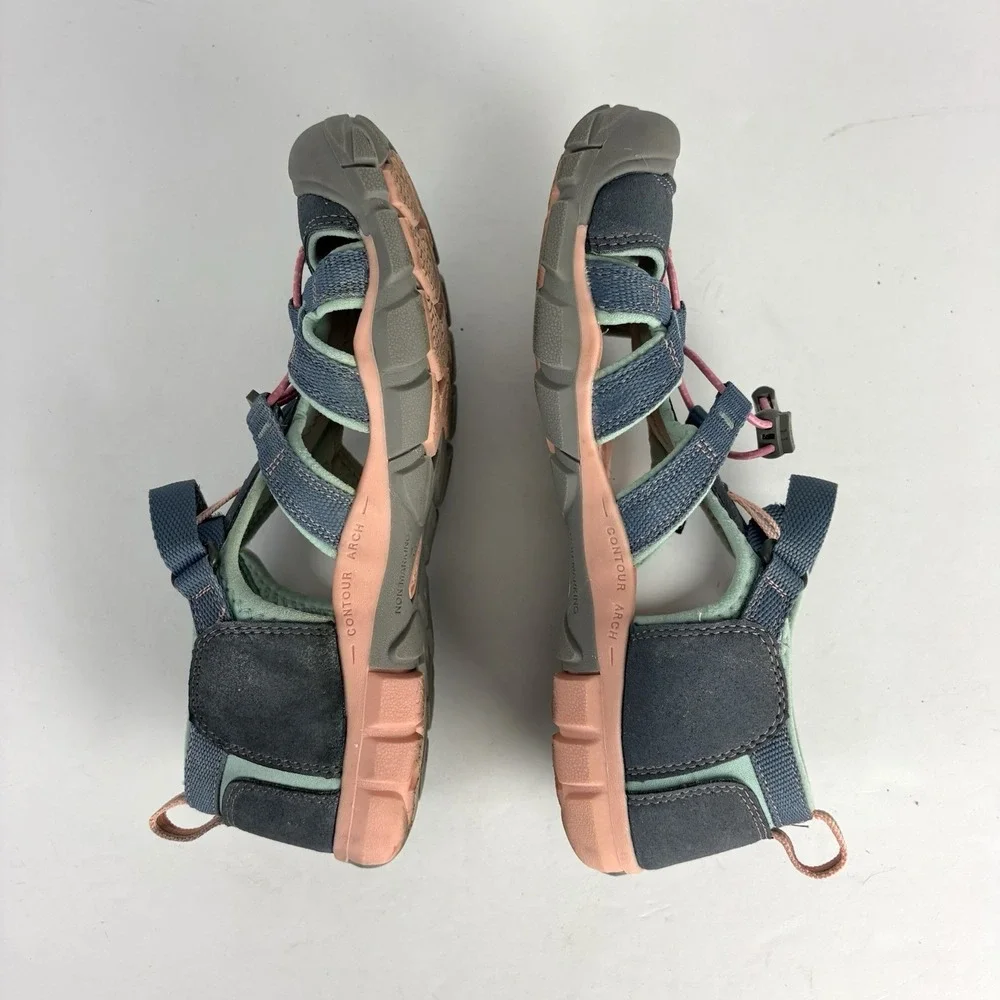 Keen CNX Blue Pink Pull-On Washable Sport Sandals Shoes women's size 6